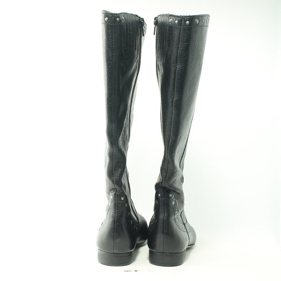 Born Lizzie Black Silver Studs Knee High Leather Boots Size Women's US6 EU36.5 - Picture 7 of 16